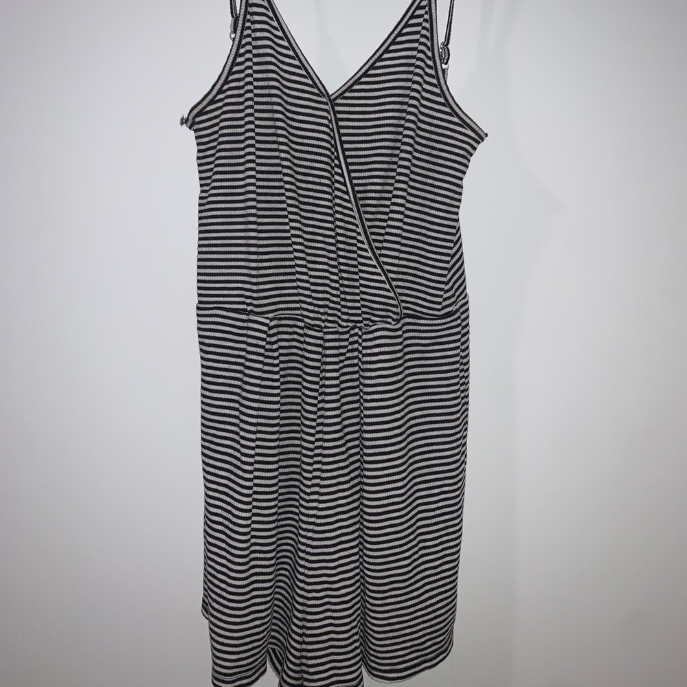 Black and White Striped Romper
